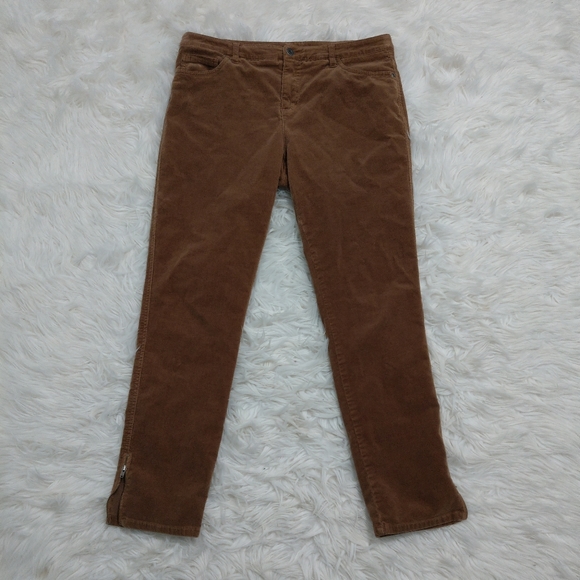 Soft Surroundings Camel Tan Corduroy Zip Hem Pants - Picture 1 of 7